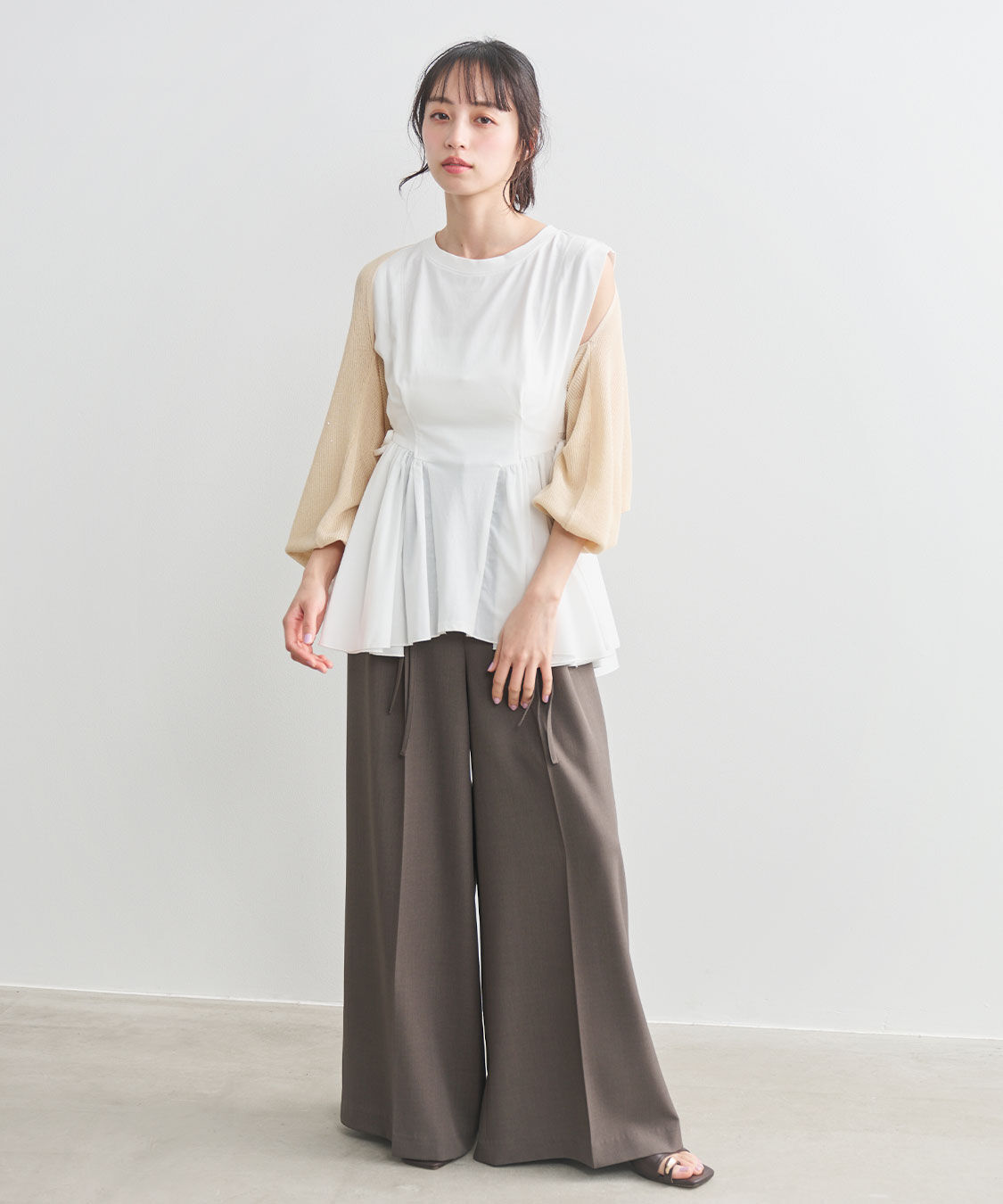 COCO DEAL「ループデザインワイドパンツ」|スラックス|