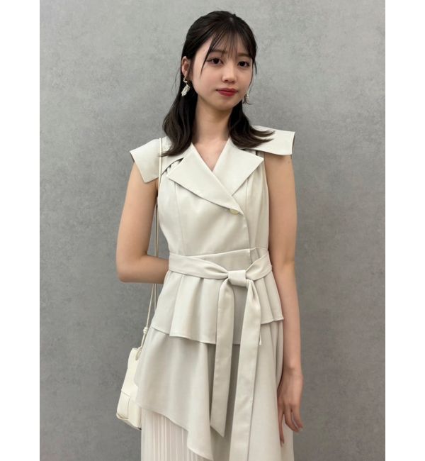 dazzlin「【新色・サイズ追加】アシメプリーツトレンチワンピース」|ワンピース|