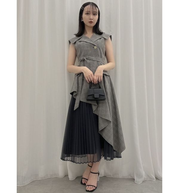 dazzlin「【新色・サイズ追加】アシメプリーツトレンチワンピース」|ワンピース|