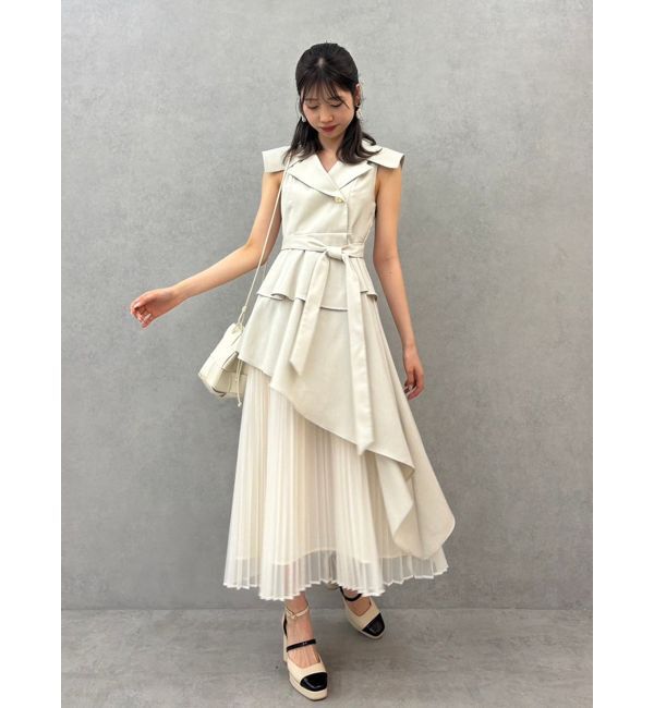 dazzlin「【新色・サイズ追加】アシメプリーツトレンチワンピース」|ワンピース|