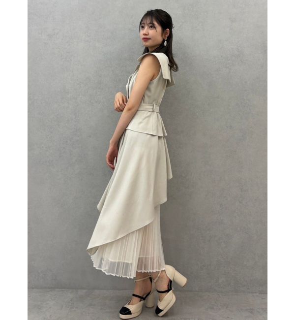 dazzlin「【新色・サイズ追加】アシメプリーツトレンチワンピース」|ワンピース|