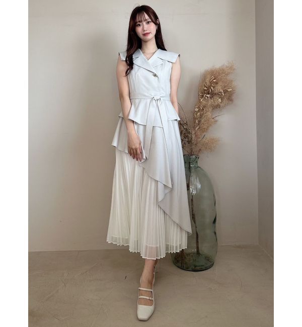 dazzlin「【新色・サイズ追加】アシメプリーツトレンチワンピース」|ワンピース|