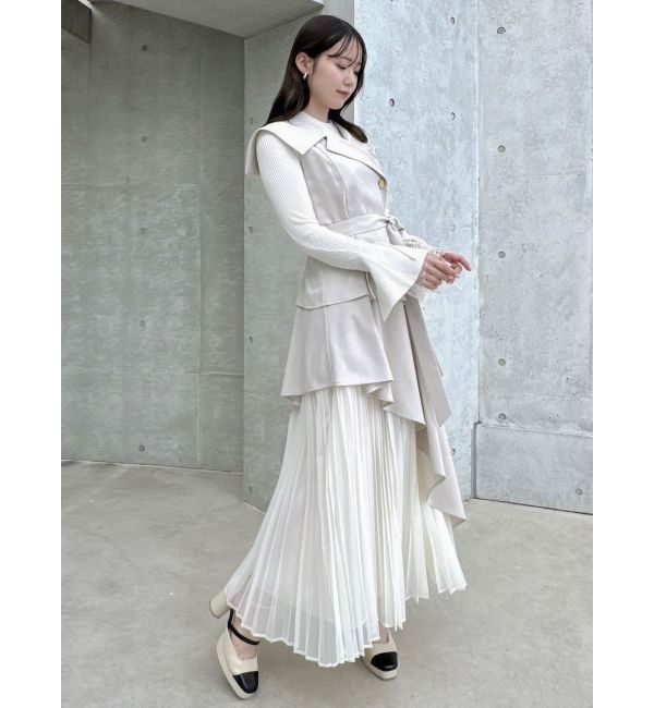 dazzlin「【新色・サイズ追加】アシメプリーツトレンチワンピース」|ワンピース|