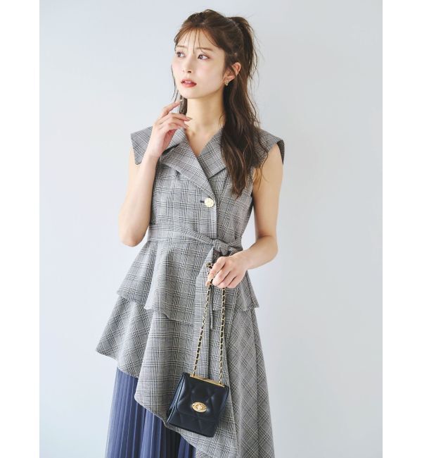 dazzlin「【新色・サイズ追加】アシメプリーツトレンチワンピース」|ワンピース|