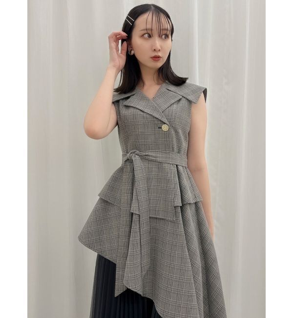 dazzlin「【新色・サイズ追加】アシメプリーツトレンチワンピース」|ワンピース|