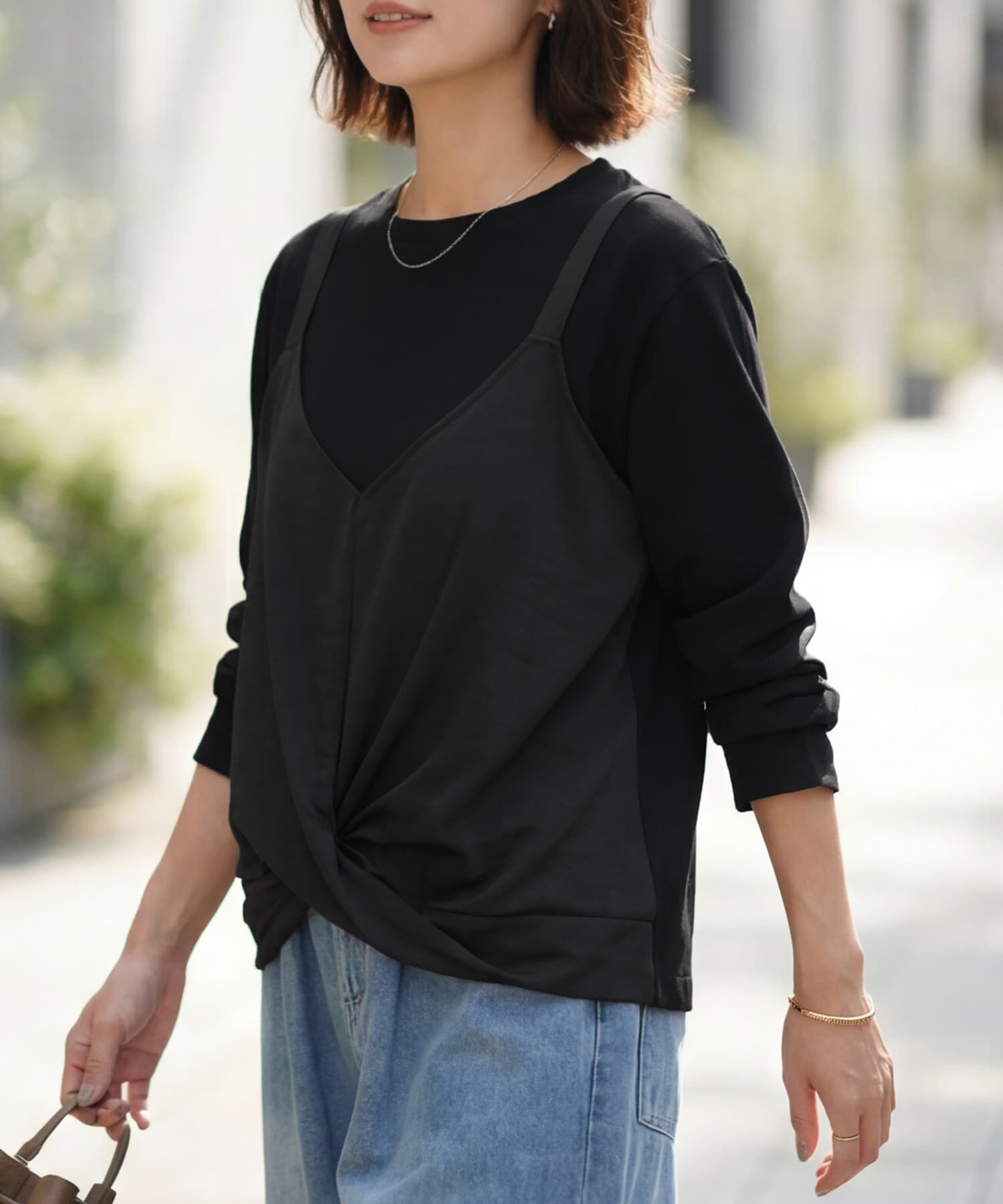 STYLE DELI「クロスベストレイヤードカットソー」|Tシャツ・カットソー|