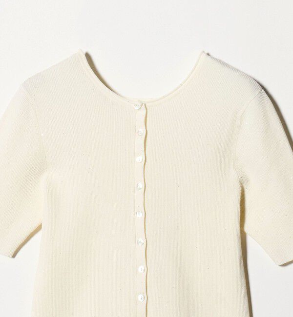 BEAUTY&YOUTH UNITED ARROWS「スパンコール ハーフスリーブ ２WAYカーディガン ウォッシャブル」|カーディガン|