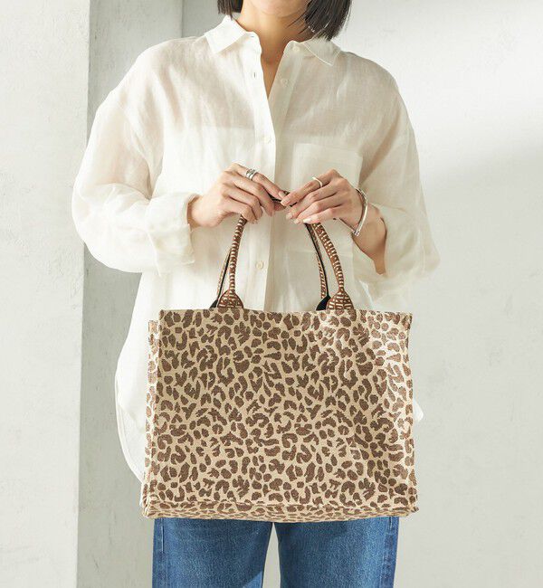 SHIPS for women「【SHIPS別注】BINDU: レオパード ジャカード トート バッグ」|トートバッグ|