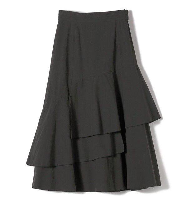 SHIPS for women「SHIPS Primary Navy Label:〈手洗い可能〉アシンメトリー ティアード スカート」|スカート|ダークグレー