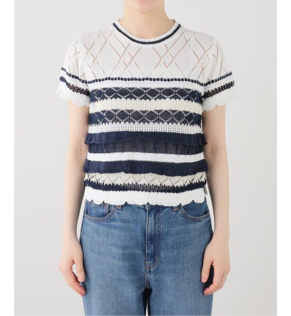 IENA LA BOUCLE「ODAKHA オダカ crazy short knit basque OH26SS-KN11」|ニット・セーター|