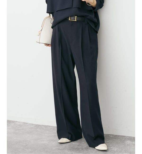 Spick and Span「《セットアップ可》ウォッシャブル2タックパンツ」|スラックス|