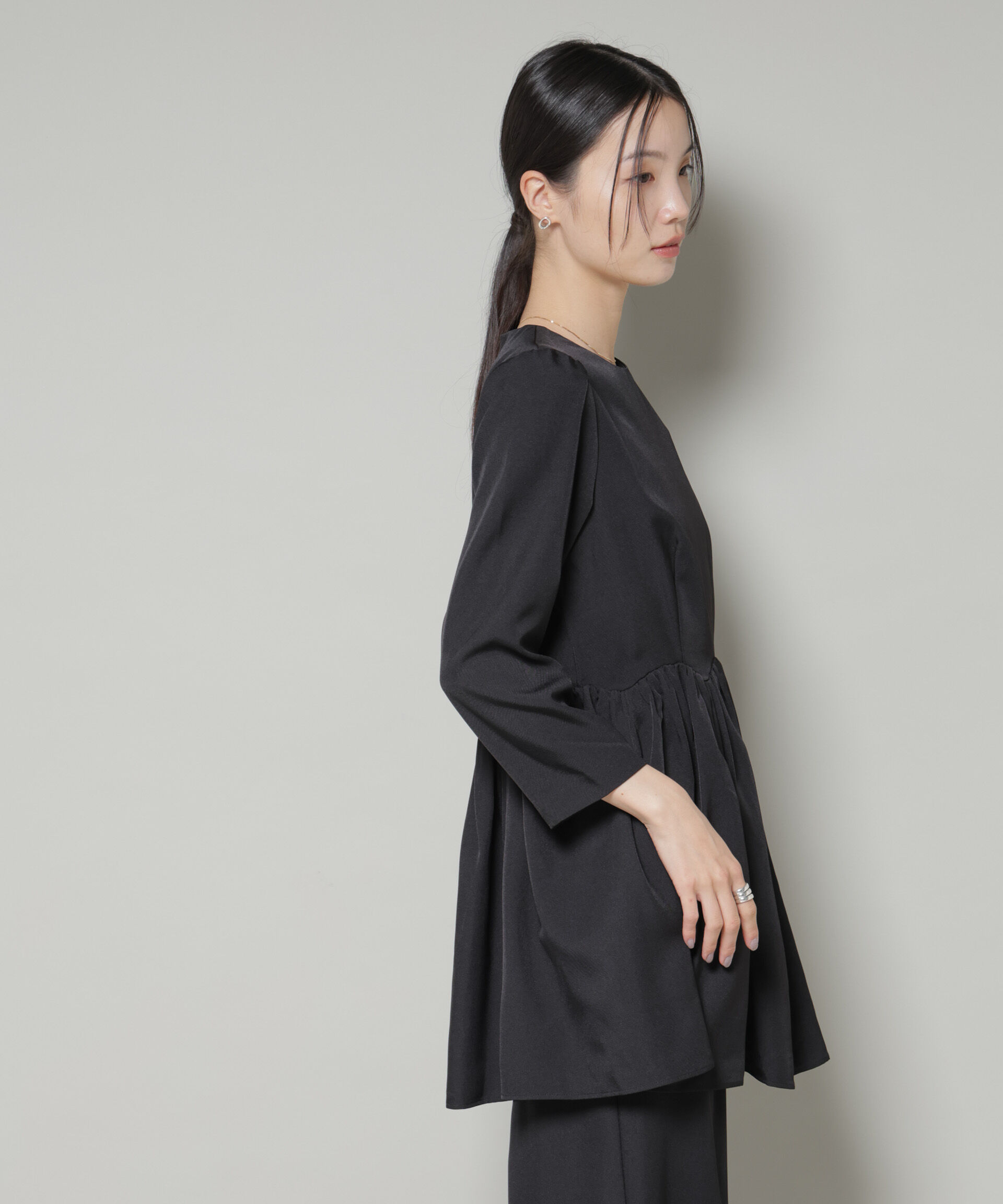 nano･universe「troisieme chaco/TWILL ペプラムトップス(セットアップ可)」|シャツ・ブラウス|