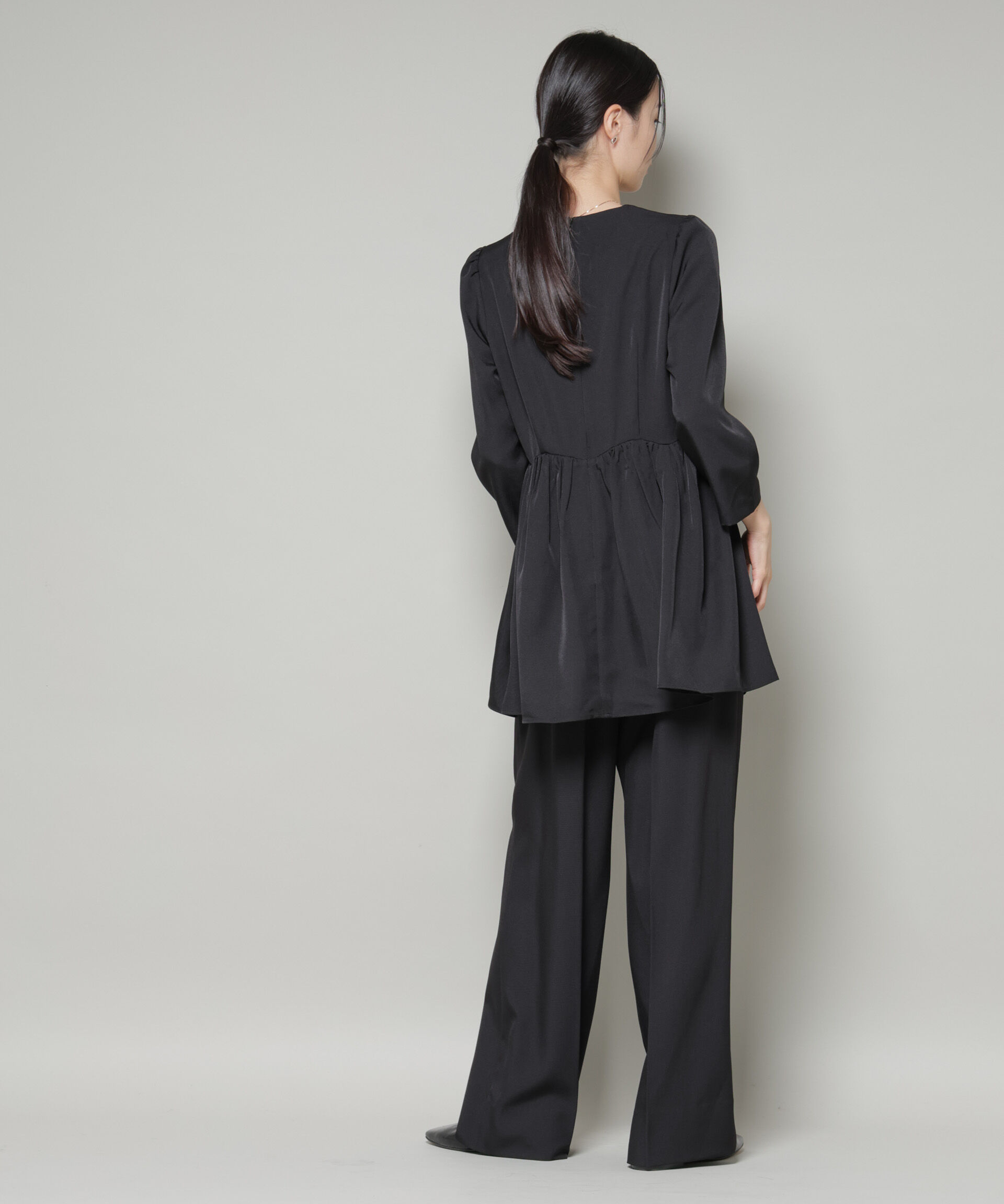 nano･universe「troisieme chaco/TWILL ペプラムトップス(セットアップ可)」|シャツ・ブラウス|