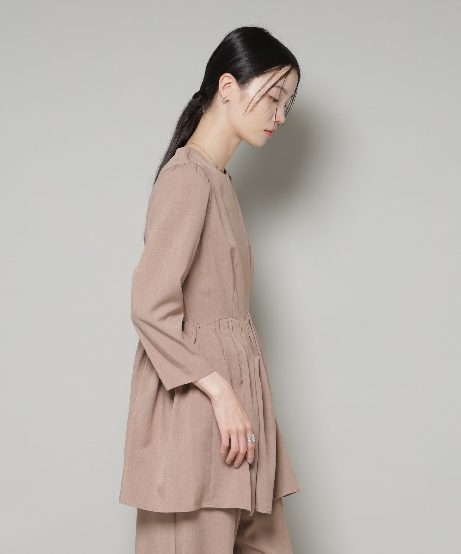 nano･universe「troisieme chaco/TWILL ペプラムトップス(セットアップ可)」|シャツ・ブラウス|