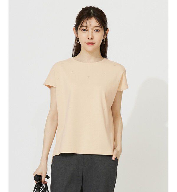 ANY SIS「【洗える】ビジュー付き カットソー」|Tシャツ・カットソー|イエロー