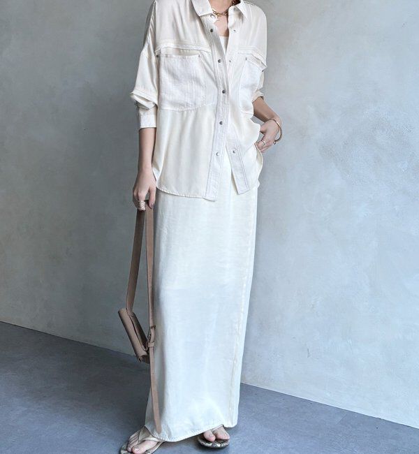  「【WEB限定】異素材切替テープブラウス」|シャツ・ブラウス|