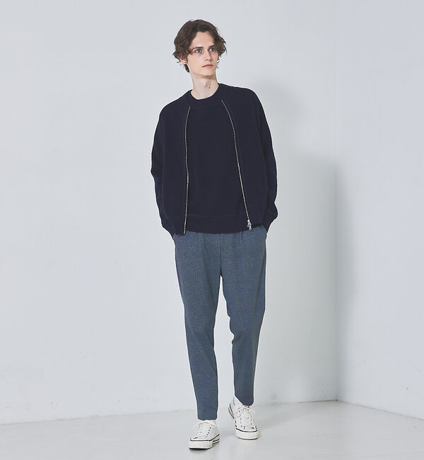 ABAHOUSE「【アクセントステッチ】サドルスリーブ ジャガード ニット プルオーバー」|ニット・セーター|