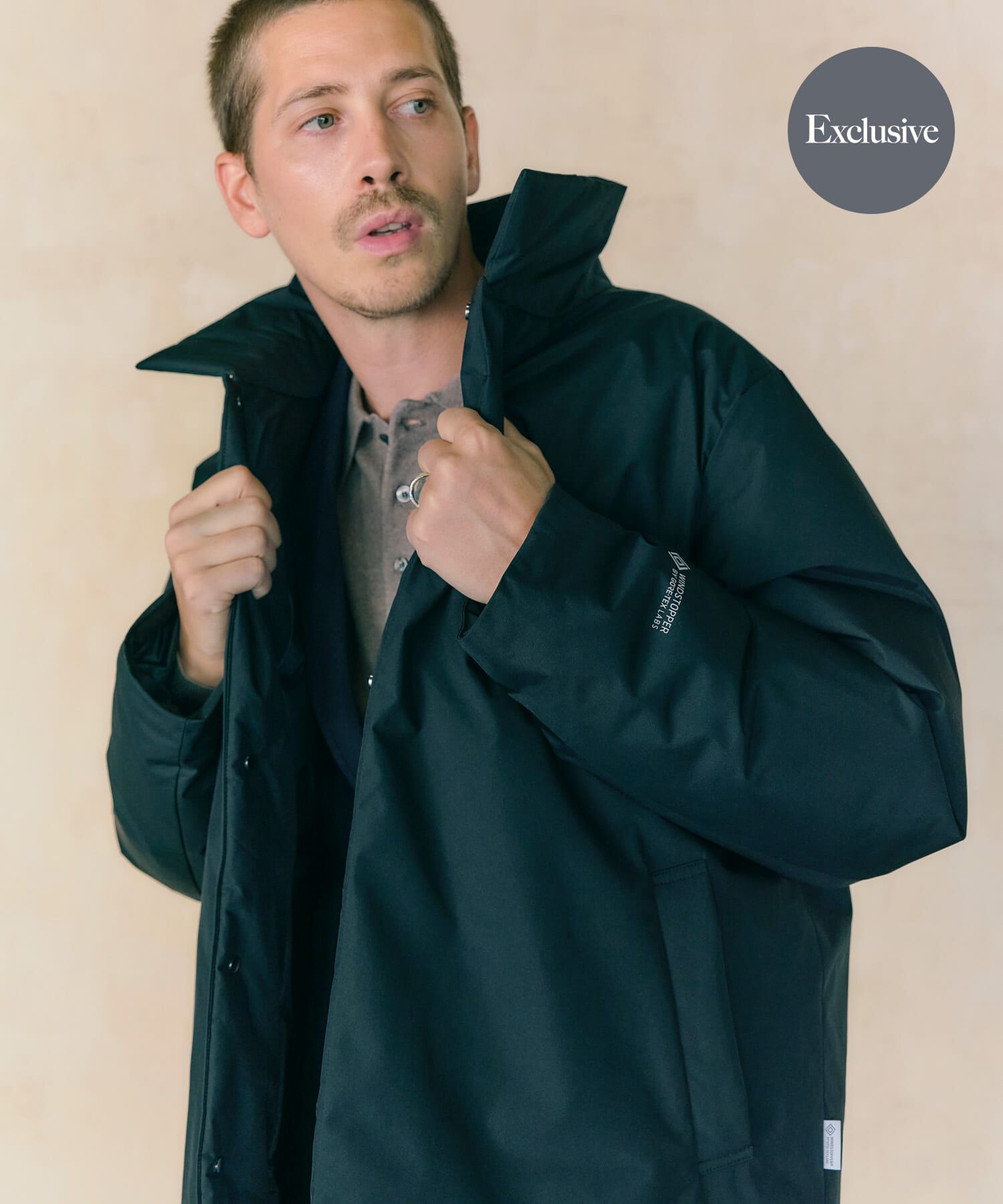 URBAN RESEARCH ROSSO「『別注』+phenix　WINDSTOPPER by GORE-TEX LABSスタンドダウンコート」|ダウン|ブラック