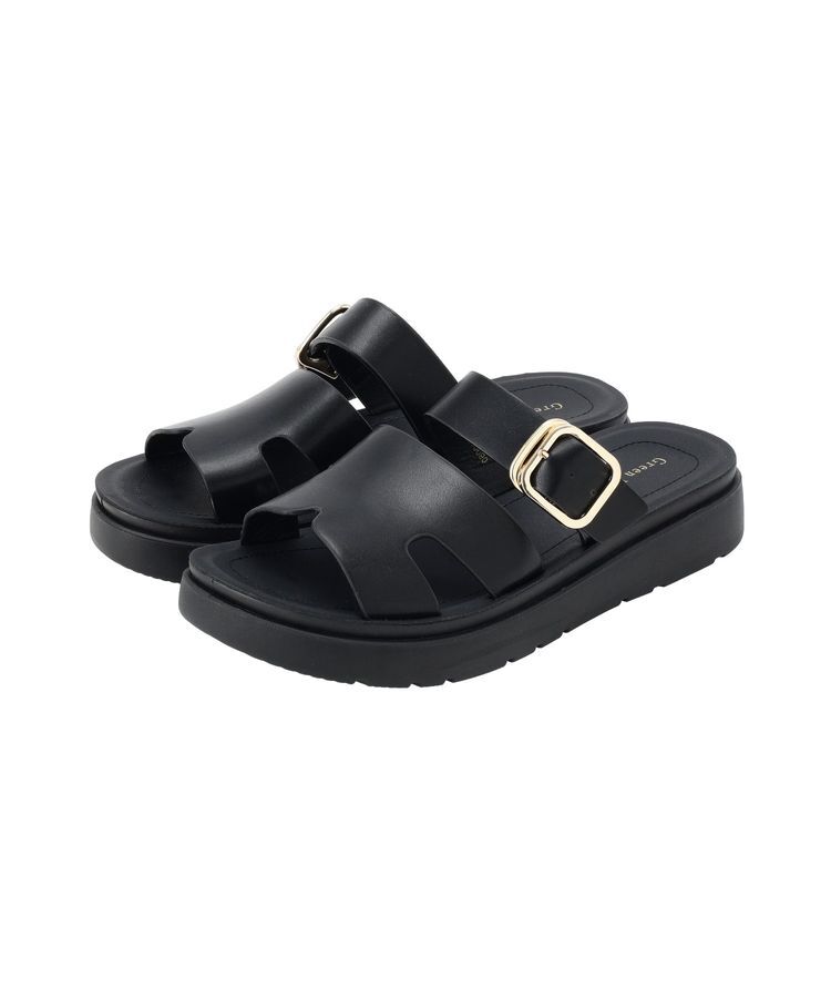 Green Parks「カッティングベルトサンダル」|サンダル|Black
