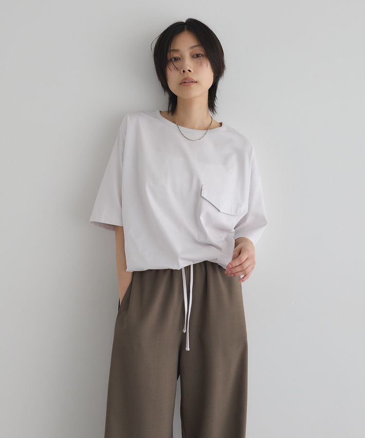 GARAGE OF GOOD CLOTHING「【日本製】6分袖裾ドロストプルオーバー」|Tシャツ・カットソー|Light Gray