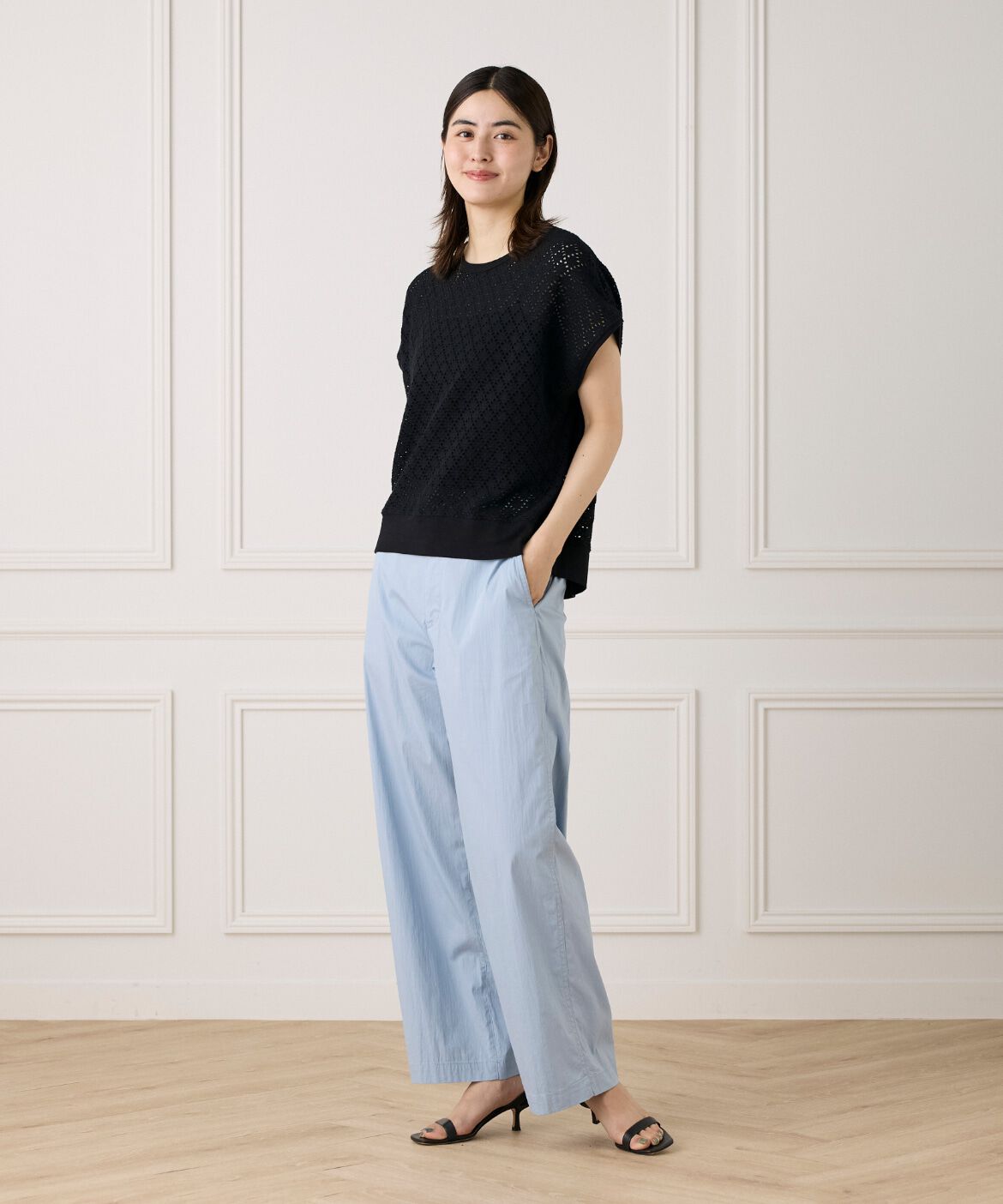 7-IDconcept.「《大きいサイズ》アイレット天竺カットプルオーバー」|Tシャツ・カットソー|