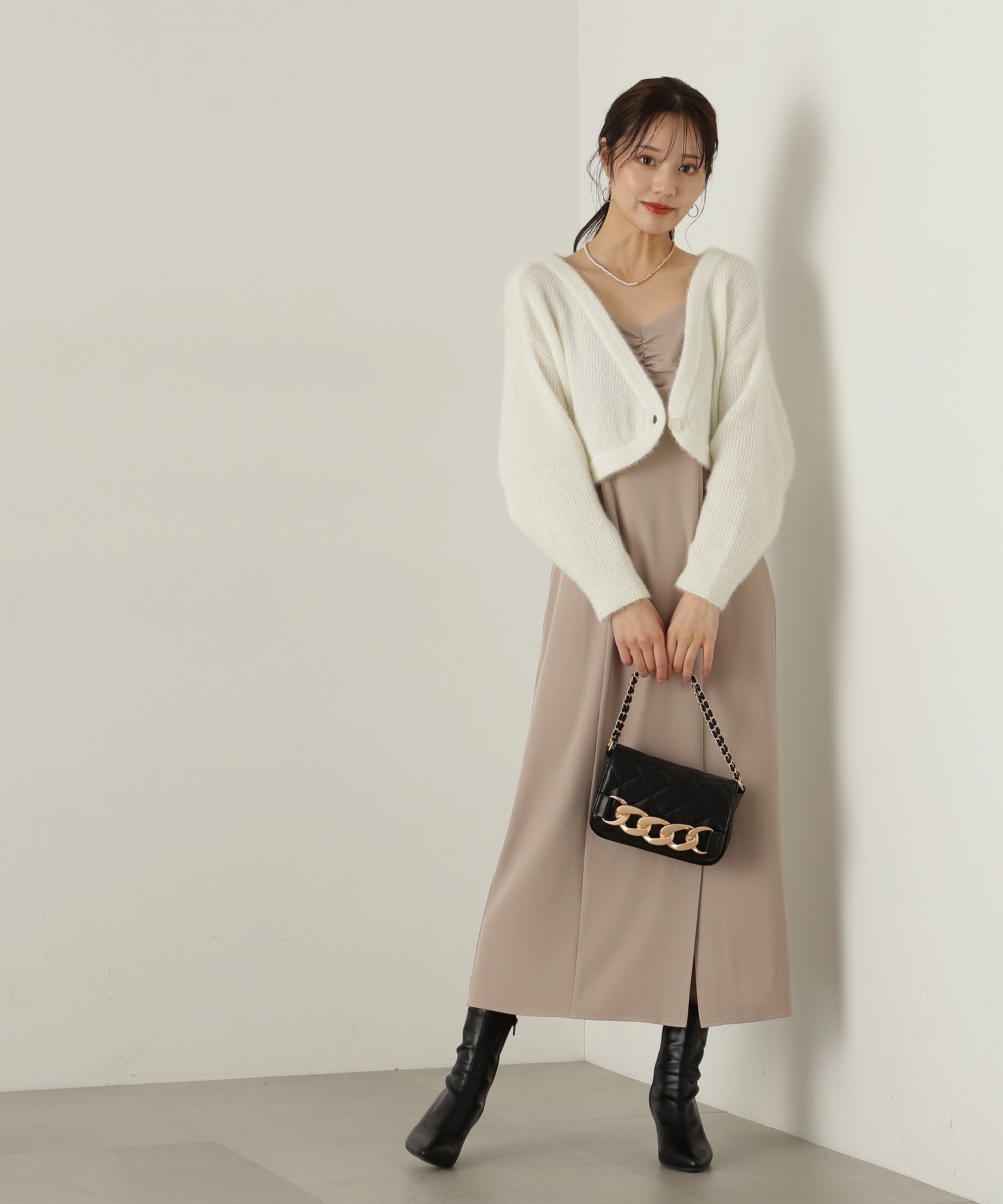 PROPORTION BODY DRESSING「フワフワカーデセットキャミワンピース」|ワンピース|