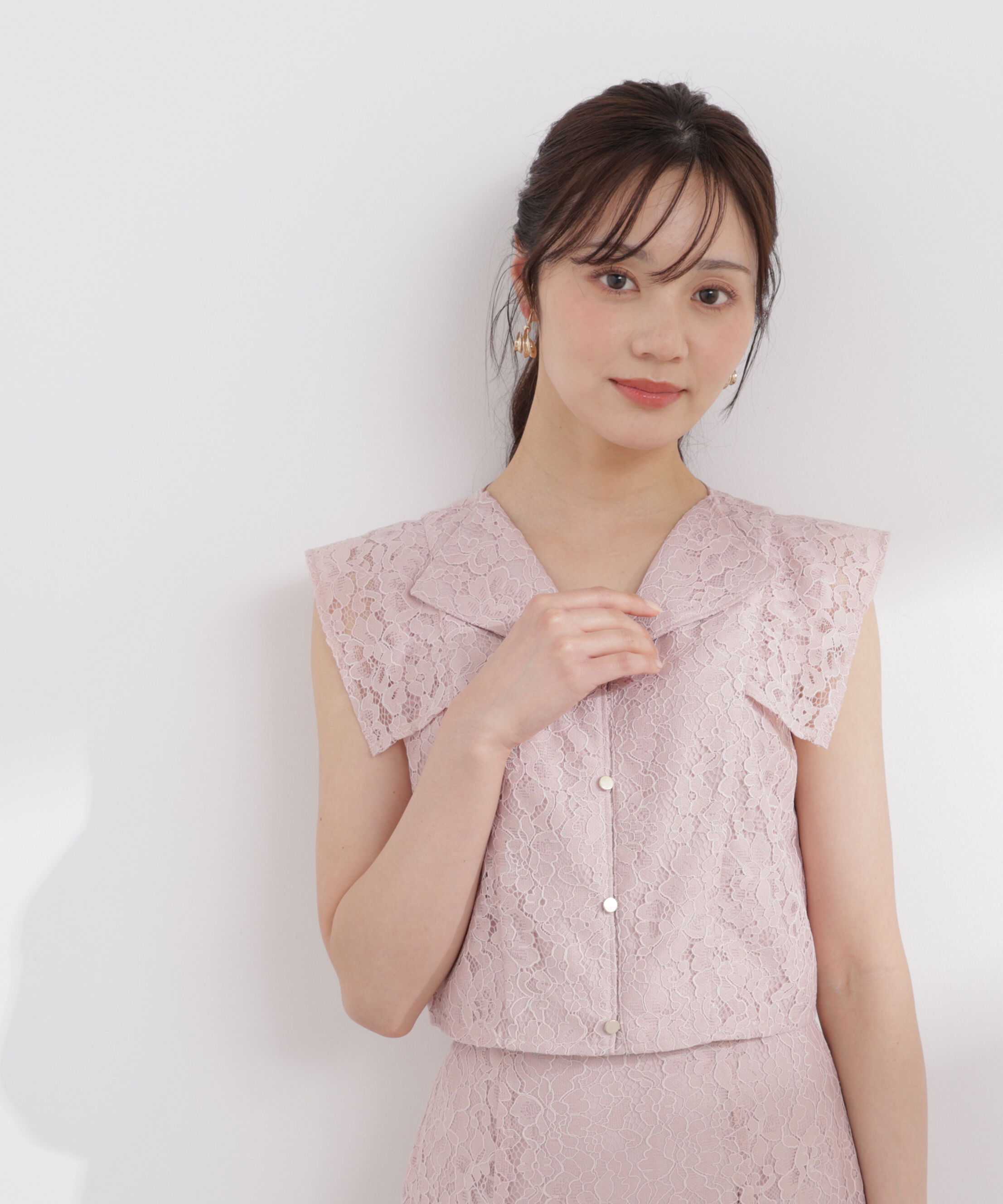 PROPORTION BODY DRESSING「衿付きレースブラウス 26SS」|シャツ・ブラウス|
