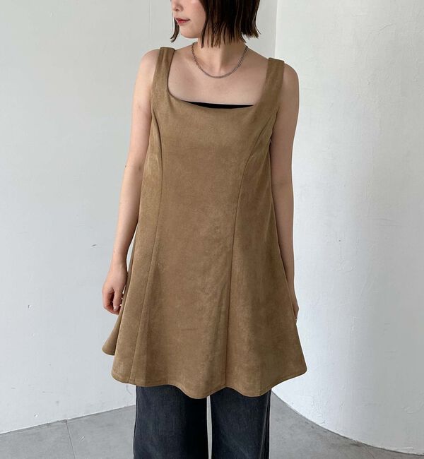 archives「スエードミニワンピース」|ジャンパースカート|CAMEL