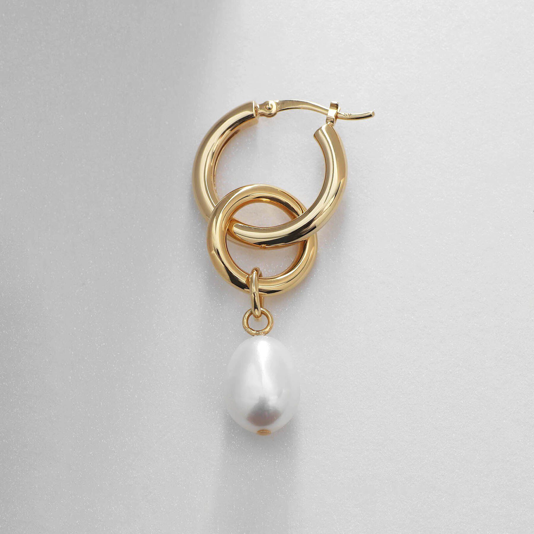 COCOSHNIK ONKITSCH「シルバー フープピアス パールチャーム GP」|ピアス|
