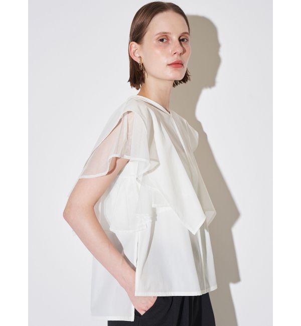 ELENDEEK「MESH LAYERED SLEEVE BL」|シャツ・ブラウス|