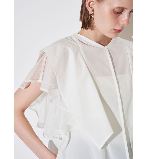 ELENDEEK「MESH LAYERED SLEEVE BL」|シャツ・ブラウス|