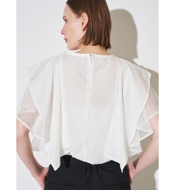 ELENDEEK「MESH LAYERED SLEEVE BL」|シャツ・ブラウス|