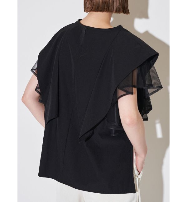 ELENDEEK「MESH LAYERED SLEEVE BL」|シャツ・ブラウス|