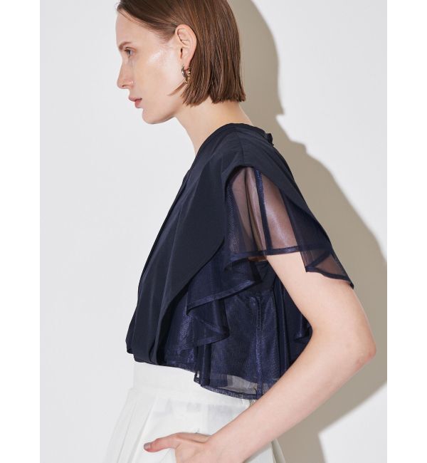 ELENDEEK「MESH LAYERED SLEEVE BL」|シャツ・ブラウス|