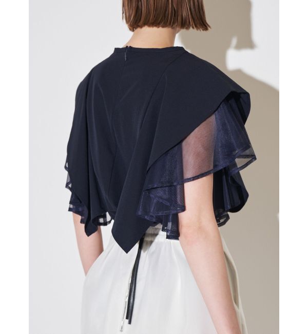 ELENDEEK「MESH LAYERED SLEEVE BL」|シャツ・ブラウス|