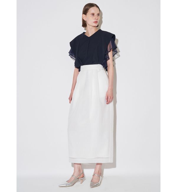 ELENDEEK「MESH LAYERED SLEEVE BL」|シャツ・ブラウス|