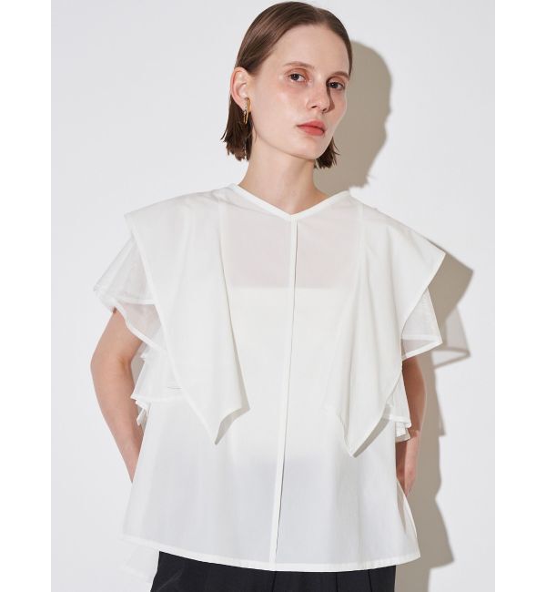 ELENDEEK「MESH LAYERED SLEEVE BL」|シャツ・ブラウス|