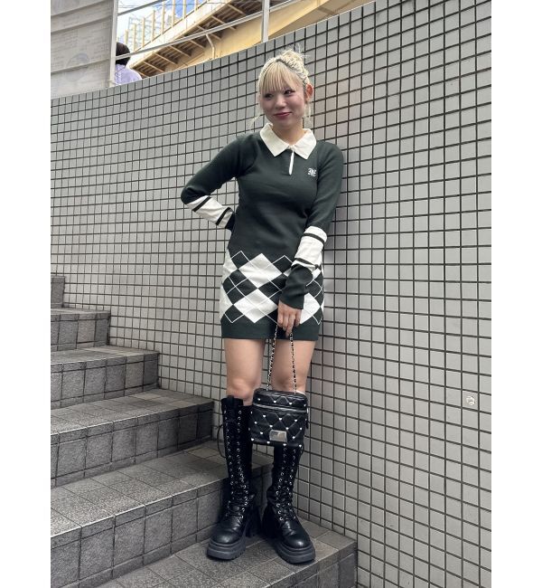 jouetie「ニットポロフィットミニワンピース」|ワンピース|