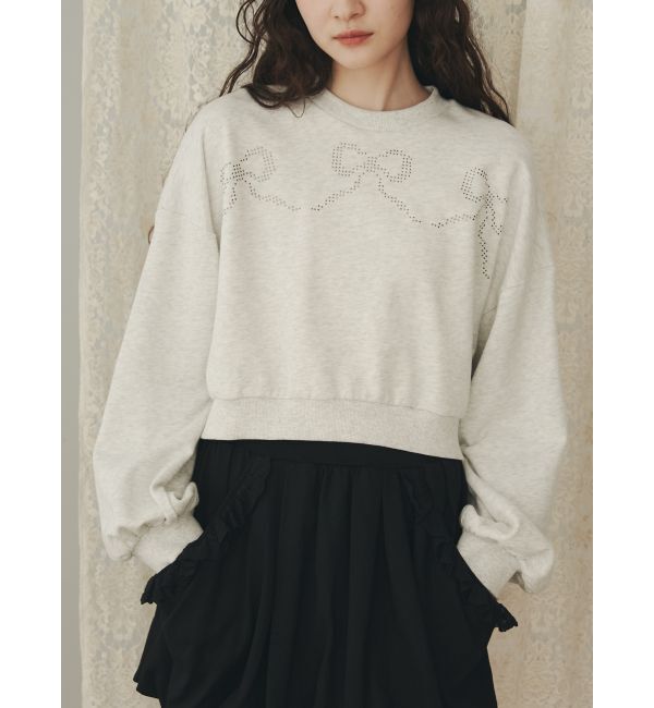 merry jenny「ribbonホットフィックススウェット」|Tシャツ・カットソー|ライトグレー
