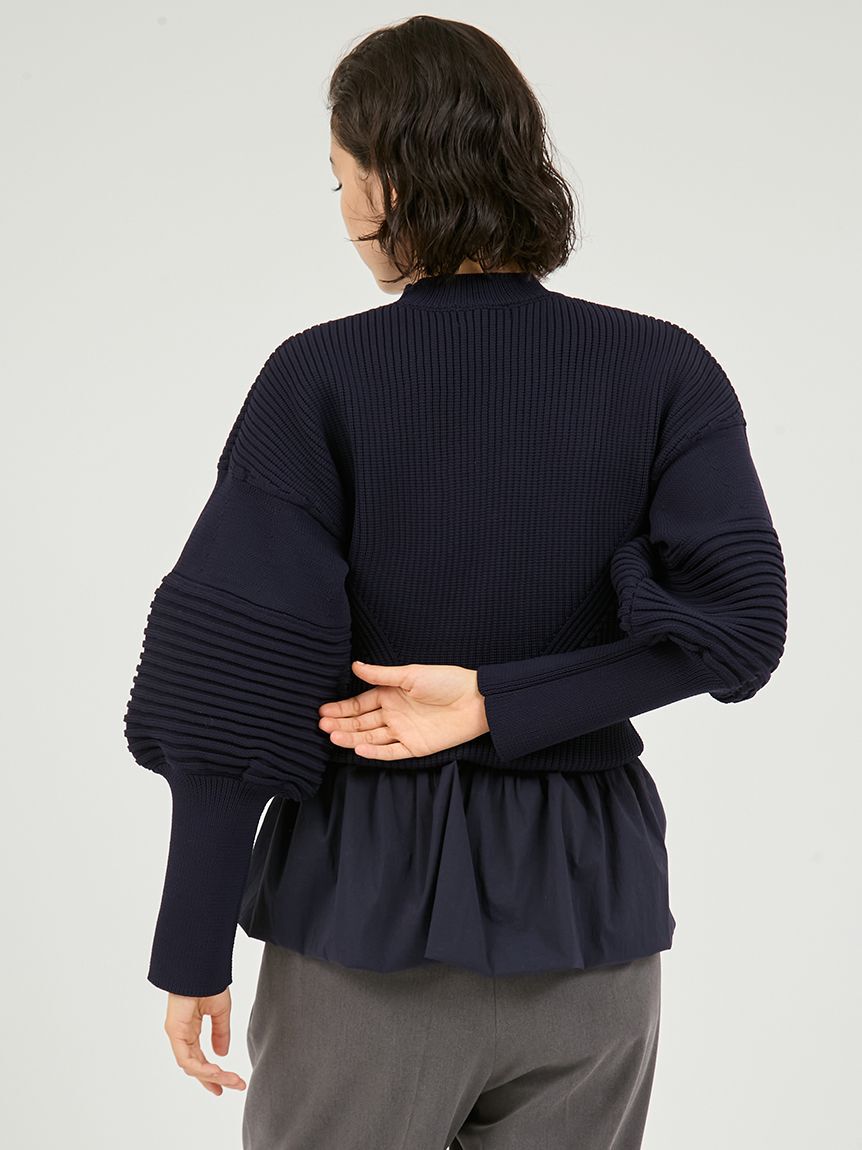 emmi atelier「ペプラム裾ニットドッキングトップス」|ニット・セーター|