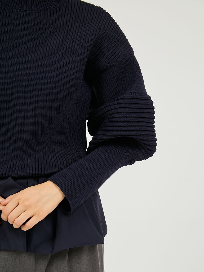 emmi atelier「ペプラム裾ニットドッキングトップス」|ニット・セーター|