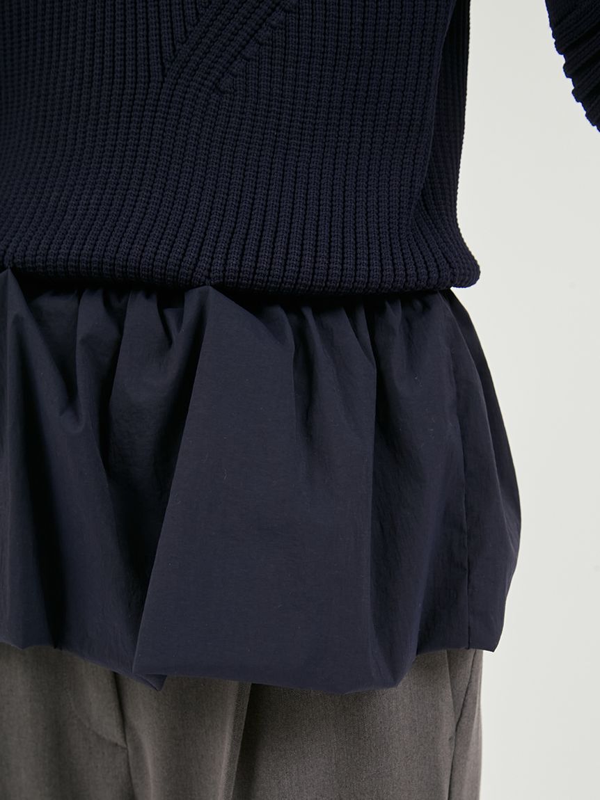 emmi atelier「ペプラム裾ニットドッキングトップス」|ニット・セーター|
