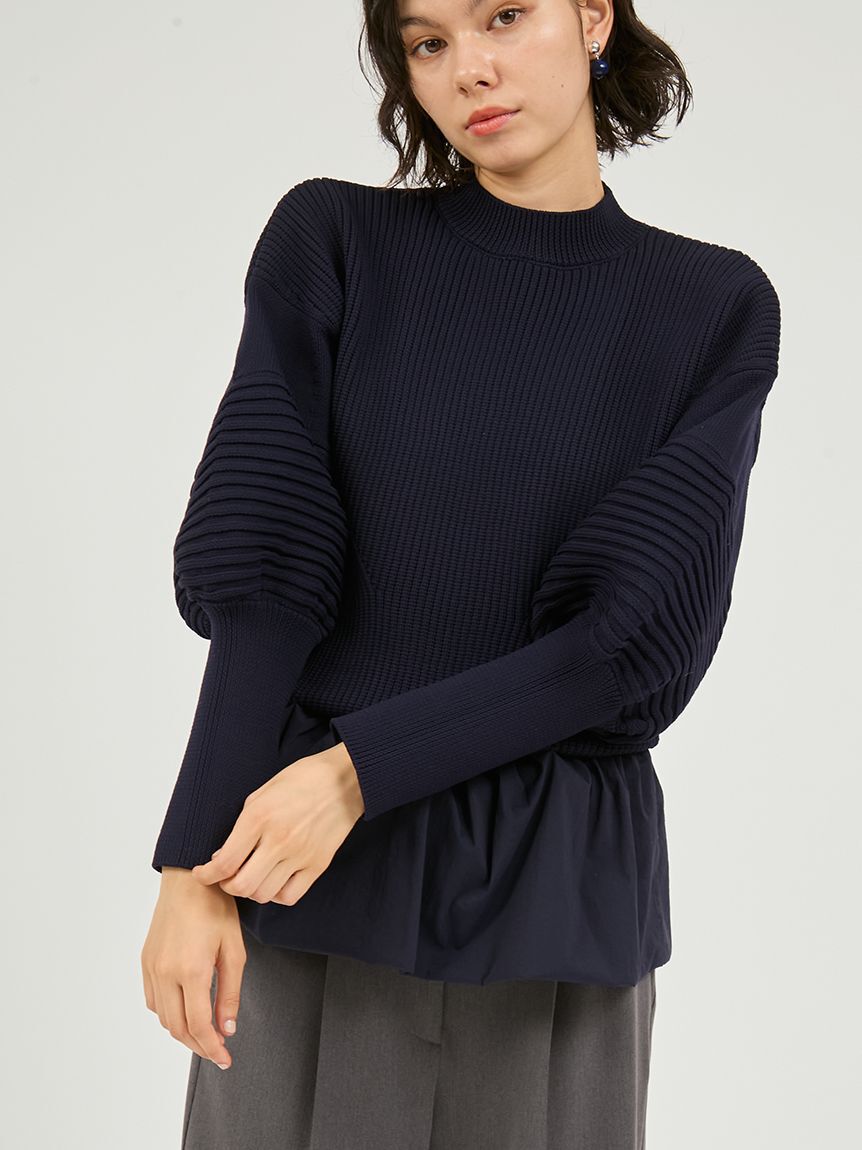 emmi atelier「ペプラム裾ニットドッキングトップス」|ニット・セーター|