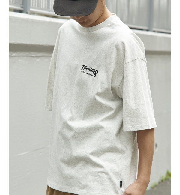 VENCE share style「THRASHER スラッシャー ワンポイント刺繍Tシャツ」|Tシャツ・カットソー|
