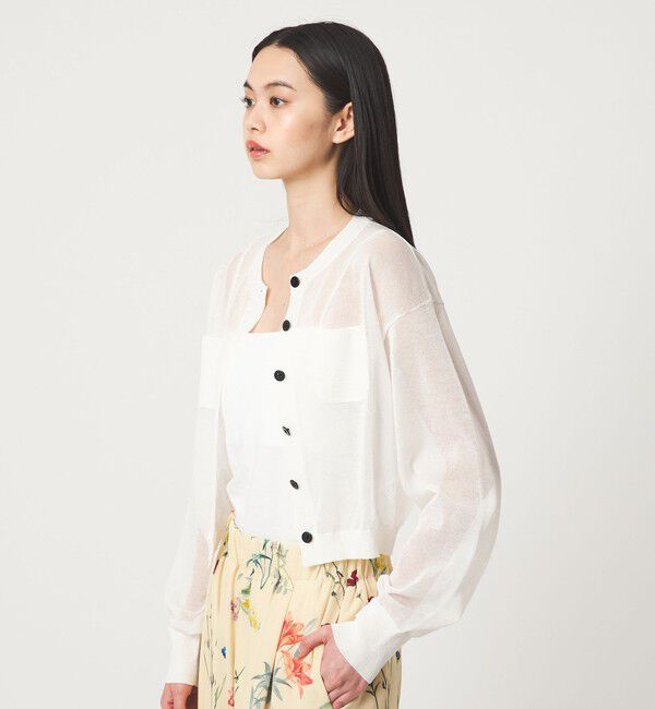 EMMEL REFINES「＜EMMEL REFINES＞EM HW FILMY シアー クルーネック カーディガン」|カーディガン|