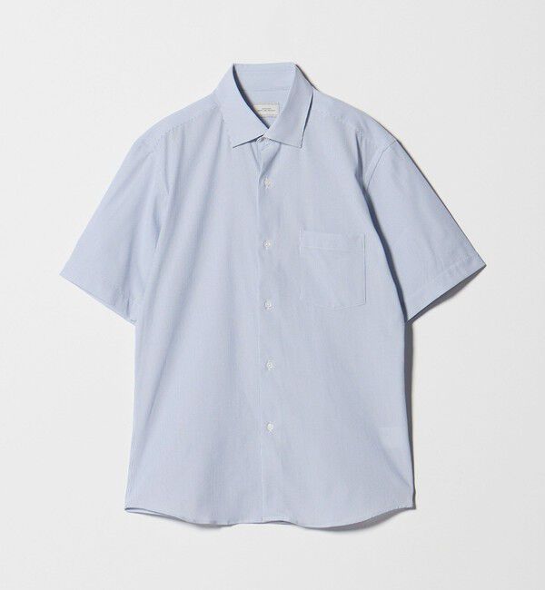 UNITED ARROWS green label relaxing「ポリエステル ラッカン ストライプ スタンダード スナップ ボタンダウン 半袖 シャツ -ストレッチ・イージ」|シャツ・ブラウス|