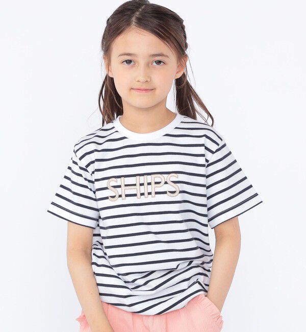 SHIPS KIDS「SHIPS KIDS:100～130cm / SHIPS ロゴ 半袖Tシャツ」|Tシャツ・カットソー|