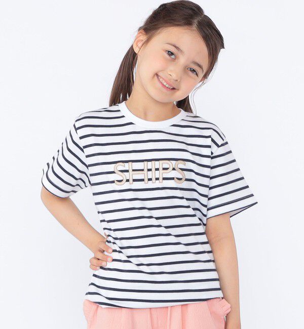 SHIPS KIDS「SHIPS KIDS:100～130cm / SHIPS ロゴ 半袖Tシャツ」|Tシャツ・カットソー|