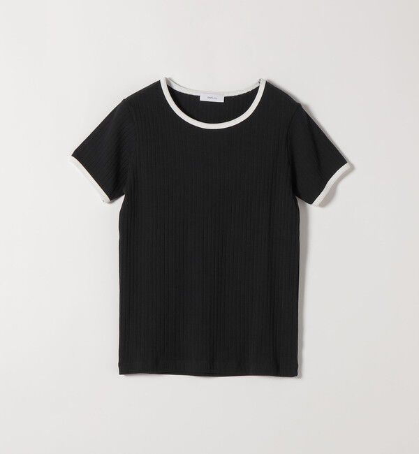 SHIPS any「《一部追加予約》SHIPS any:〈洗濯機可能〉テレコ リブ バイカラー ショートスリーブ TEE」|Tシャツ・カットソー|