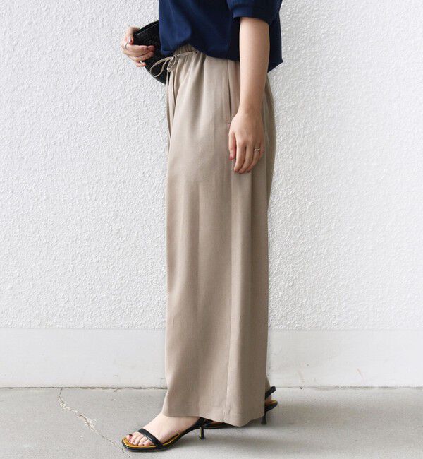 SHIPS for women「〈接触冷感/防シワ/洗濯機可能〉麻調 ウエスト リボン インタック イージー パンツ」|その他|